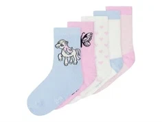 5 par strømper i forskellige lyseblå lyserøde og hvide farver med mønster fra name it 13226698